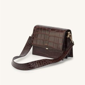 Brown croc bag- JW PEI- shoulder/crossbody/clutch